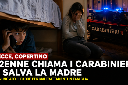Bambino nascosto sotto il letto chiama i carabinieri mentre la madre è vittima di violenza domestica a Copertino Lecce