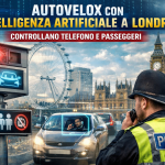 Autovelox con intelligenza artificiale a Londra controlla telefono e passeggeri