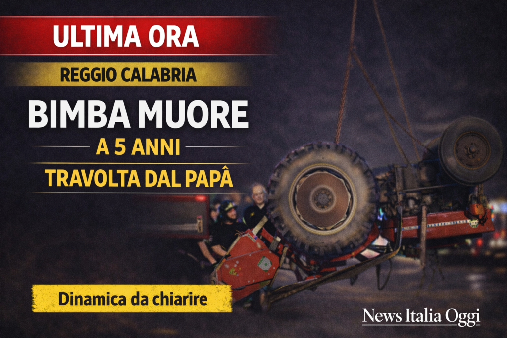 Bimba di 5 anni muore a Polistena investita da un trattore guidato dal padre