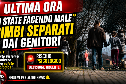 Bambini separati dai genitori camminano con un adulto, rischio traumi psicologici