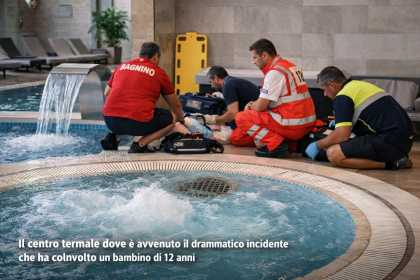 bimbo risucchiato piscina Rimini