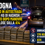 Controllo della polizia sull’autostrada A14 a Bologna con sequestro di hashish e auto fermata
