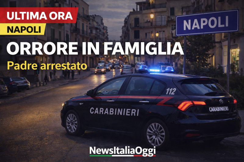Auto dei carabinieri a Napoli durante un intervento notturno in strada