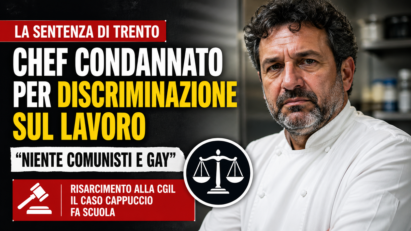 Chef condannato per discriminazione sul lavoro dal tribunale di Trento