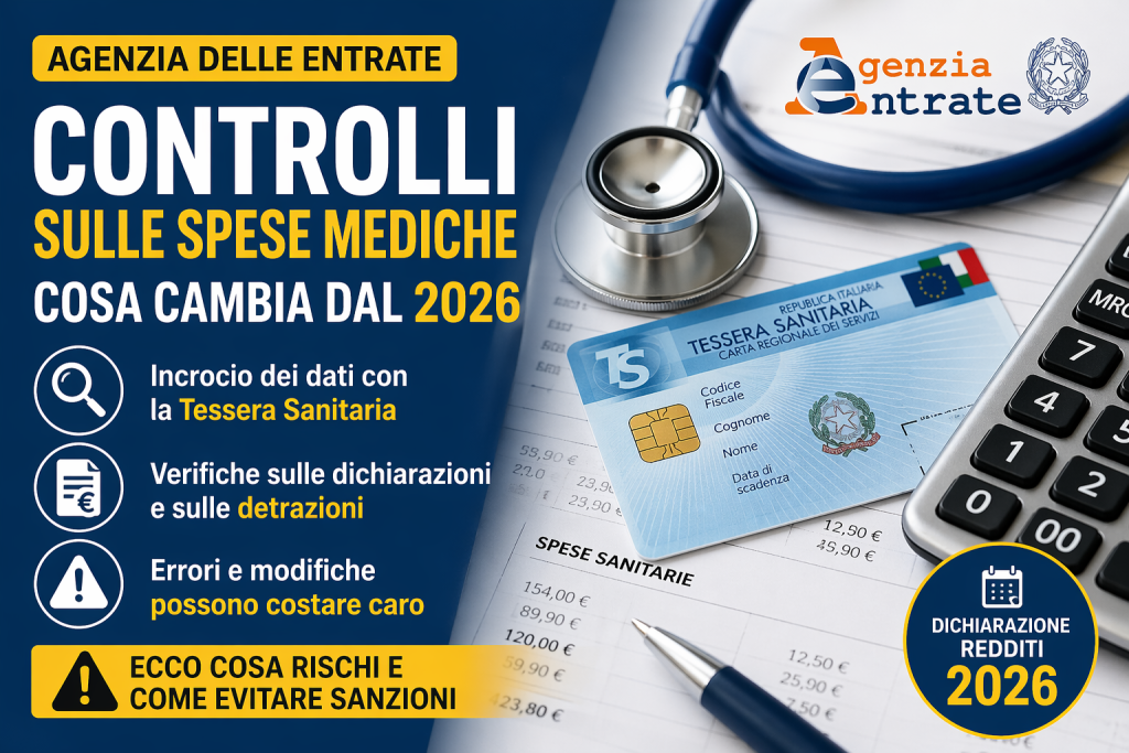 Controlli Agenzia delle Entrate sulle spese mediche con Tessera Sanitaria nel 2026