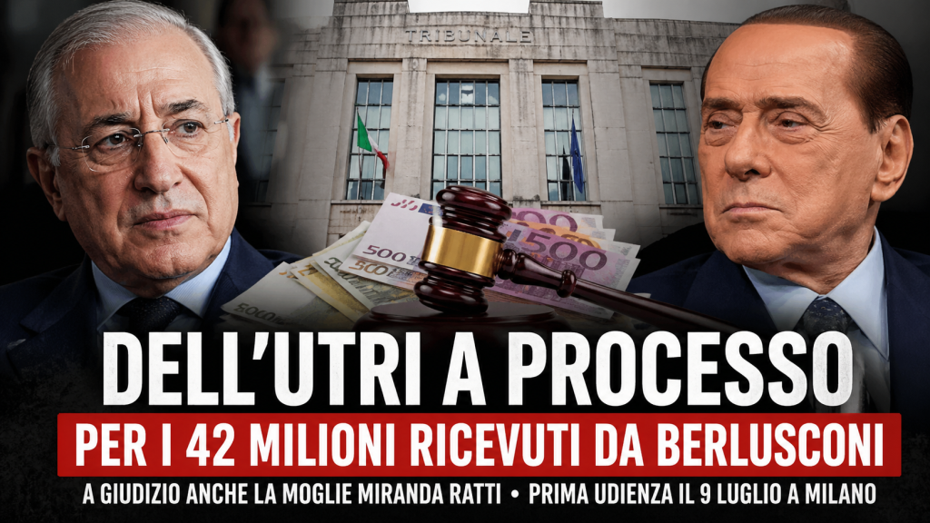 Marcello Dell’Utri a processo per 42 milioni ricevuti da Berlusconi tribunale Milano