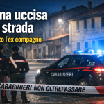 Donna uccisa in strada a Vignale Monferrato, carabinieri sul luogo del delitto con auto e nastro di sicurezza