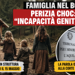Famiglia nel bosco con tre figli mentre si allontanano verso una casa isolata, perizia del tribunale parla di incapacità genitoriale