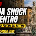Fontana del Nettuno a Firenze danneggiata dopo una sfida prematrimoniale