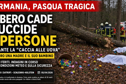 Albero caduto in Germania durante una caccia alle uova di Pasqua con intervento dei soccorsi