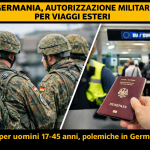 Autorizzazione esercito Germania per viaggi estero uomini 17-45 anni
