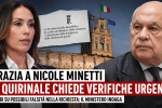 Nicole Minetti e il Quirinale con grafica su verifiche urgenti per la grazia