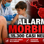Allarme morbillo nelle Americhe nel 2026 con bambino con rash e vaccinazione