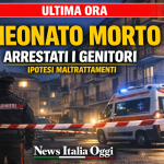 Neonato morto a Borgomanero, carabinieri e ambulanza sul posto dopo l’arresto dei genitori per maltrattamenti