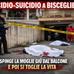 Carabinieri sul luogo della tragedia a Bisceglie dopo un omicidio suicidio con corpi trovati vicino al garage