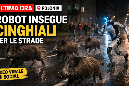 Robot umanoide insegue cinghiali in strada in Polonia durante video virale