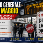 Sciopero generale Primo Maggio in Italia con disagi nei trasporti e manifestazione dei lavoratori