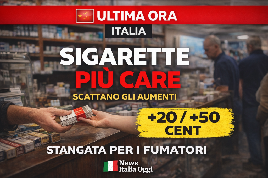 Sigarette più care in Italia, aumento prezzi fino a 50 centesimi in tabaccheria