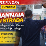 Uomo con mannaia in strada a Sondrio durante una lite degenerata con intervento della polizia
