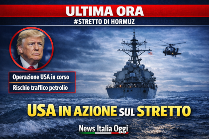 Navi militari USA nello Stretto di Hormuz durante operazione di sicurezza sul traffico petrolifero