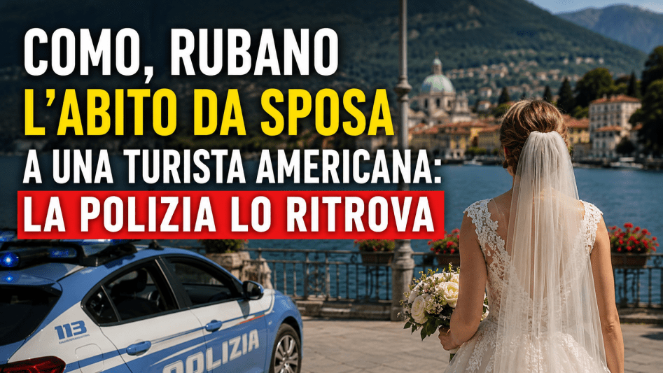 Polizia recupera abito da sposa rubato a una turista americana a Como