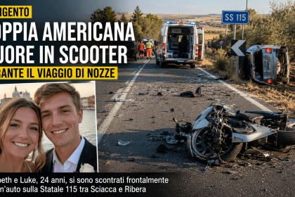 Incidente mortale sulla Statale 115 ad Agrigento durante il viaggio di nozze di una giovane coppia americana