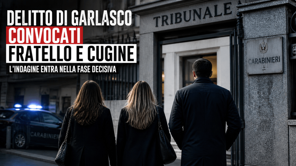 Persone di spalle entrano in tribunale per interrogatorio sul delitto di Garlasco