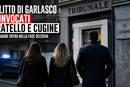 Persone di spalle entrano in tribunale per interrogatorio sul delitto di Garlasco