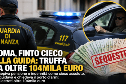 Guardia di Finanza Roma scopre finto cieco che guidava auto e percepiva pensione invalidità