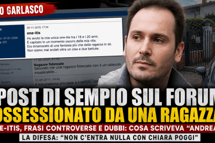 Scena investigativa in una villetta con nastro della polizia sul caso Garlasco