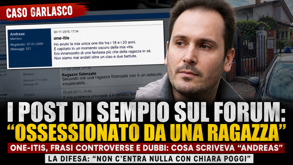 Scena investigativa in una villetta con nastro della polizia sul caso Garlasco
