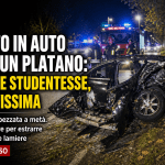 Incidente stradale a Forlì, auto distrutta contro un platano con intervento dei soccorsi