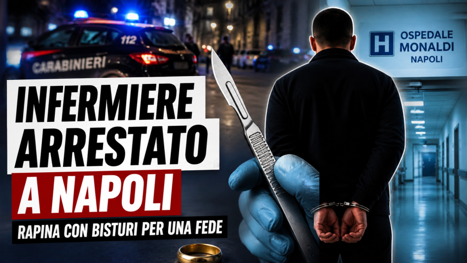 Infermiere arrestato a Napoli per rapina con bisturi, intervento dei carabinieri