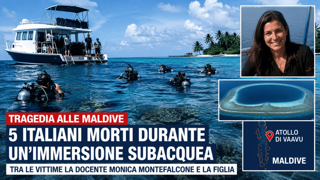 Tragedia alle Maldive durante un’immersione subacquea: cinque italiani morti nell’atollo di Vaavu