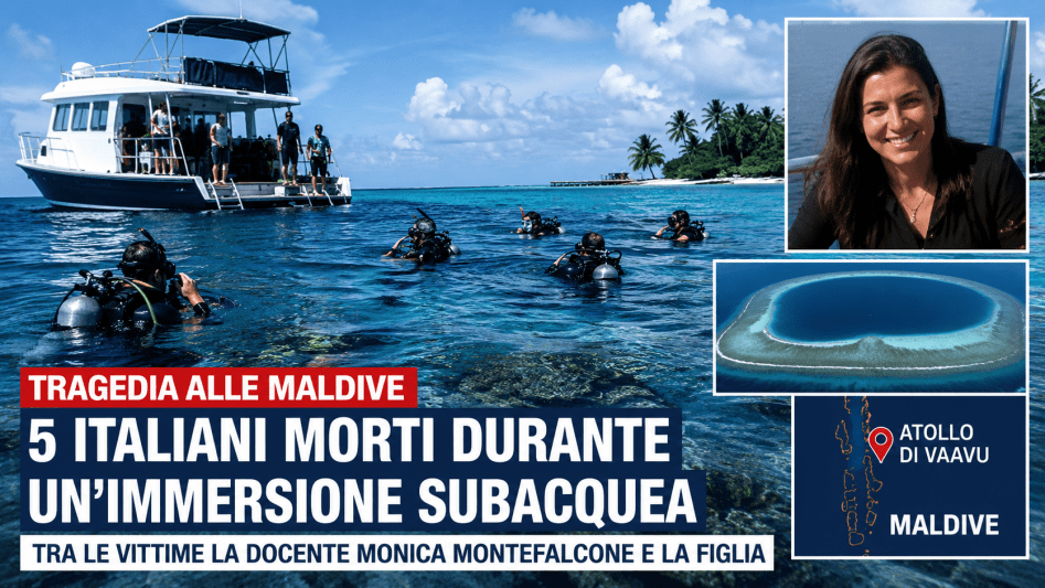Tragedia alle Maldive durante un’immersione subacquea: cinque italiani morti nell’atollo di Vaavu