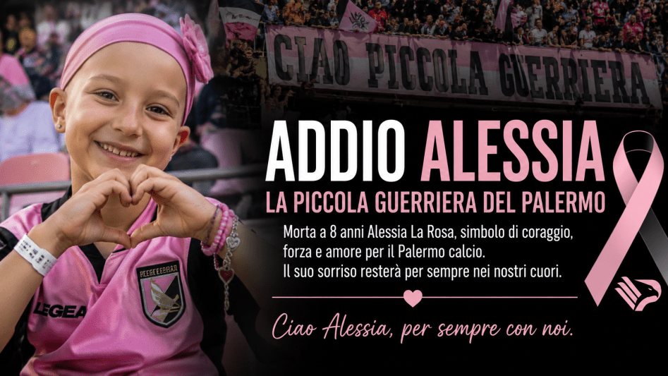 Alessia La Rosa, la bambina tifosa del Palermo scomparsa a 8 anni dopo una lunga malattia