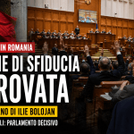 Parlamento della Romania durante voto sulla mozione di sfiducia contro il governo Bolojan