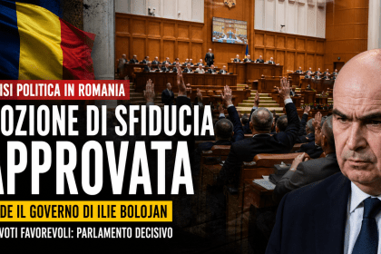 Parlamento della Romania durante voto sulla mozione di sfiducia contro il governo Bolojan