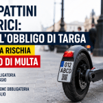 Monopattino elettrico con nuova targa obbligatoria in strada urbana
