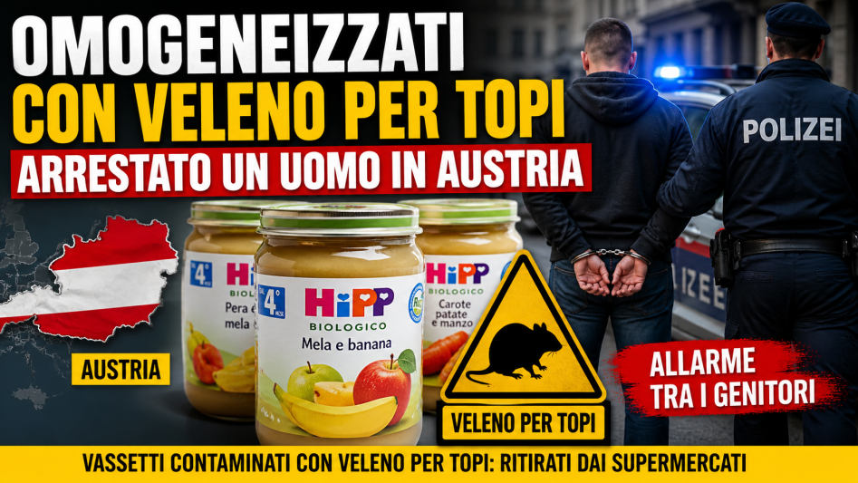 Omogeneizzati contaminati con veleno per topi in Austria, arrestato un uomo