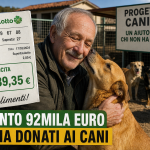 Pensionato in Piemonte accarezza alcuni cani dopo aver vinto al SuperEnalotto e deciso di donare i soldi