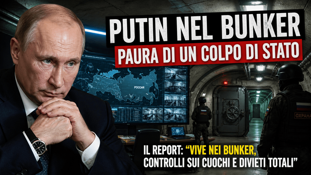 Leader in bunker sotterraneo con schermi di controllo e sistemi di sicurezza avanzati
