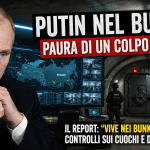 Leader in bunker sotterraneo con schermi di controllo e sistemi di sicurezza avanzati