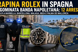 Polizia italiana e spagnola durante l’operazione contro la banda delle rapine Rolex tra Napoli e Spagna