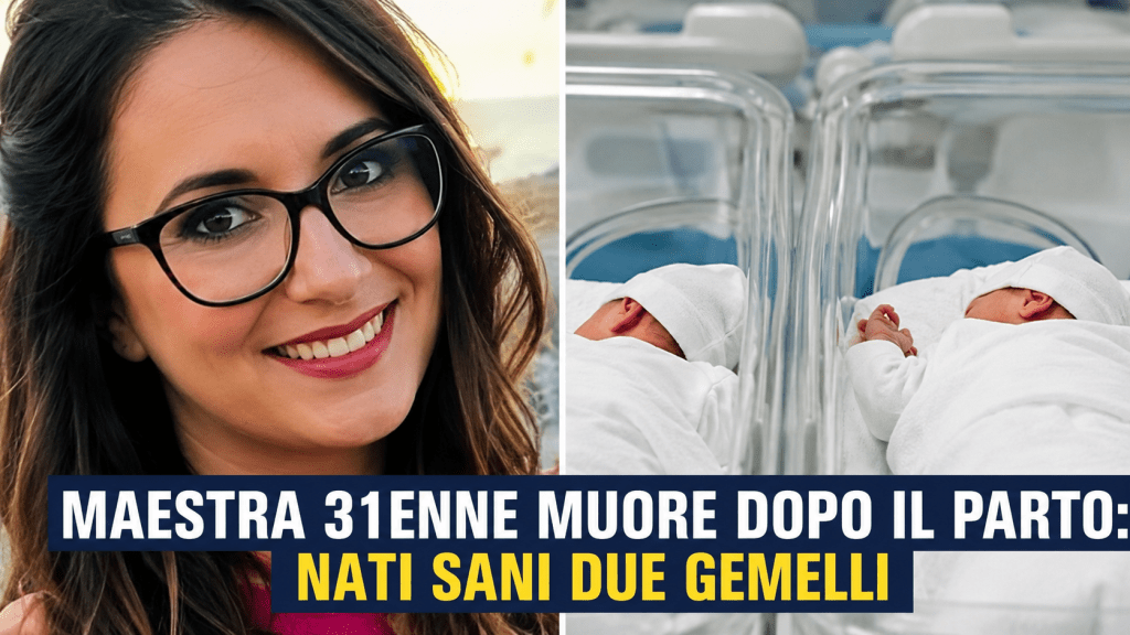 Donna in ospedale dopo il parto dei gemelli in una scena simbolica di cronaca