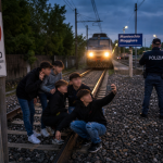 Ragazzini sui binari a Vicenza mentre un treno si avvicina, traffico ferroviario bloccato