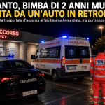 Ambulanza, carabinieri e soccorritori davanti al pronto soccorso dopo la tragedia della bambina investita a Taranto