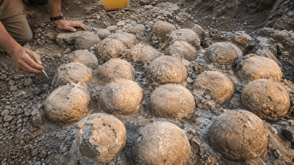 Scoperta di oltre 100 uova di dinosauro in Francia durante uno scavo paleontologico