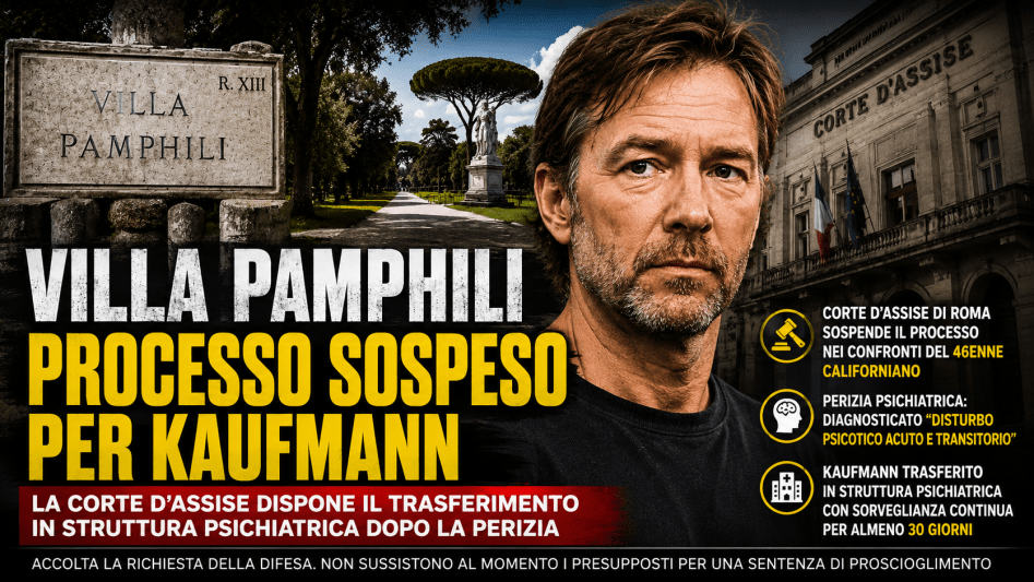 Francis Kaufmann dopo la sospensione del processo per i femminicidi di Villa Pamphili